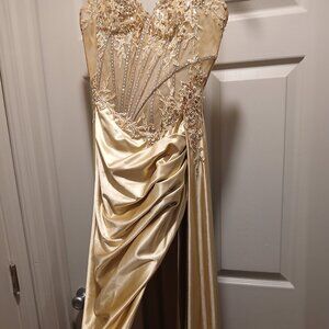 Gold evening gown